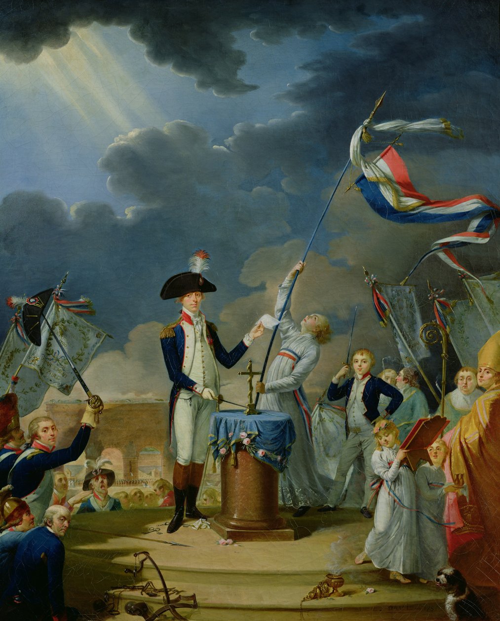 Lafayette esküje a Szövetség fesztiválján, 1790. július 14-én, 1791. alkotó: Jacques Louis David