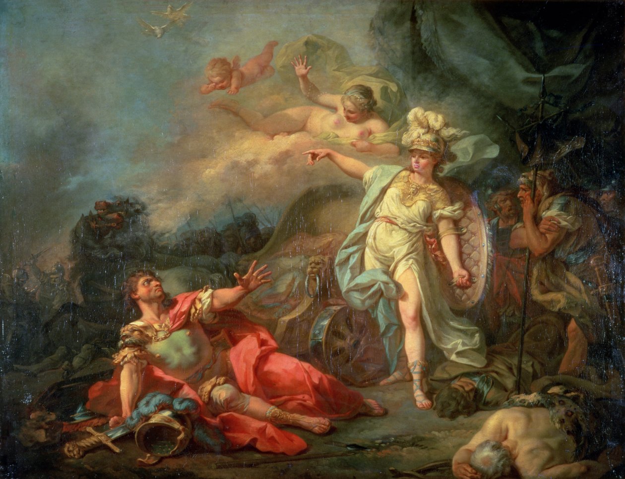 A Mars és a Minerva harca, 1771 alkotó: Jacques Louis David