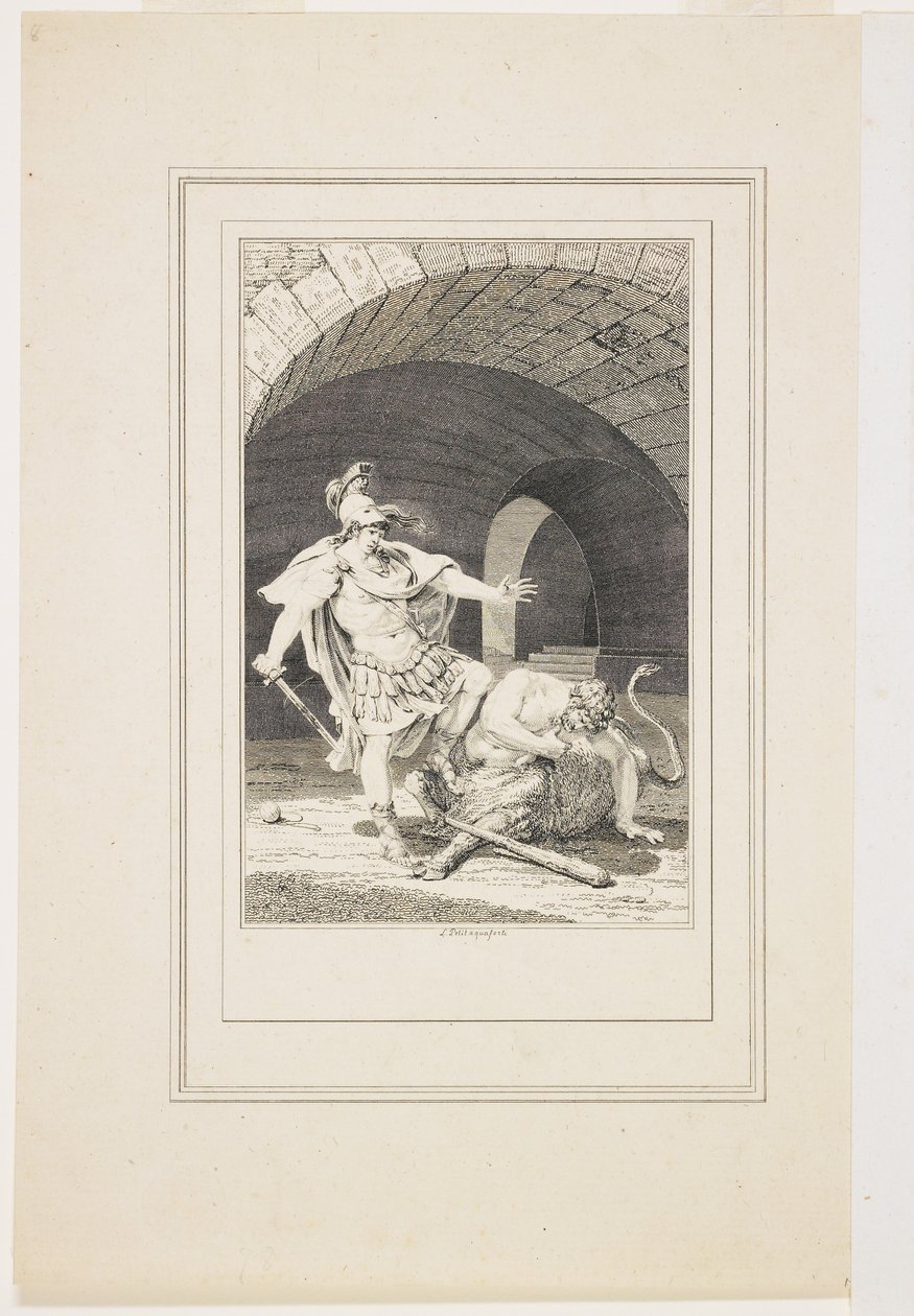 Vignetta Ovidius Metamorfózisaiból (metszet és metszet) alkotó: Jacques Louis Petit