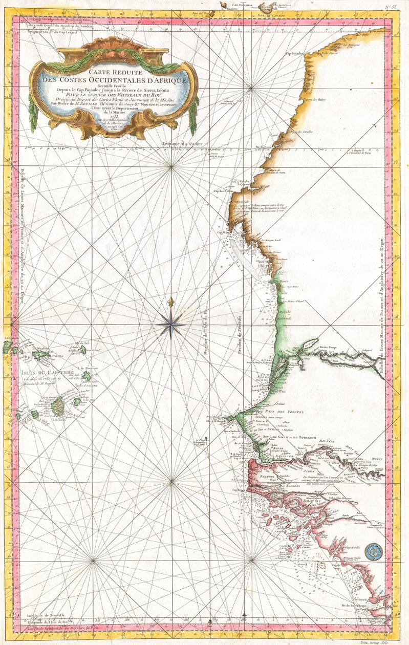 Kedvezményes nyugat -afrikai kártya alkotó: Jacques Nicolas Bellin