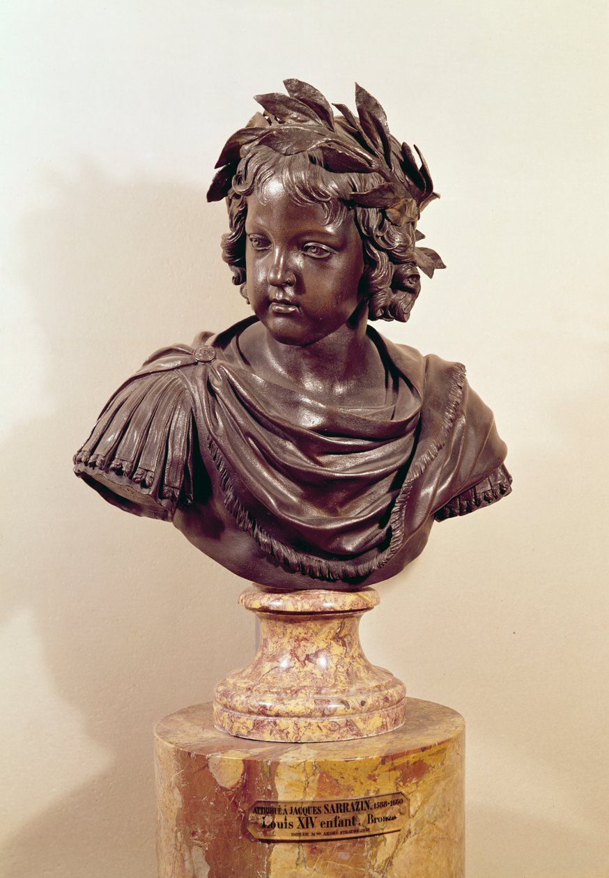 XIV. Lajos (1643-1715) gyermekkori mellszobra (bronz) alkotó: Jacques Sarazin