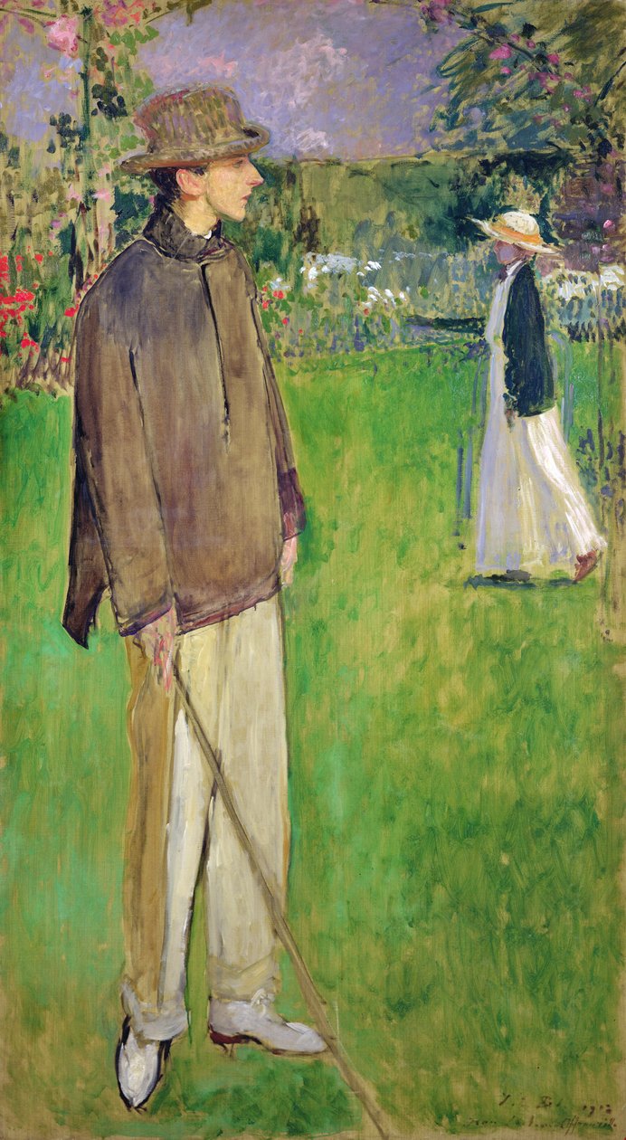 Tanulmány Jean Cocteau (1889-1963) teljes alakos portréjához Offranville-ben, 1912 alkotó: Jacques Emile Blanche