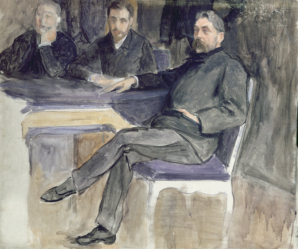 Tanulmány Stephane Mallarme (1842-98) és barátai portréjához a „La Revue Independante”-ból, 1889 alkotó: Jacques Emile Blanche