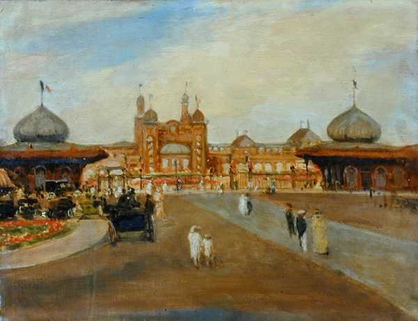 Elegáns figurák az 1902-es francia-brit kiállításon (olaj, vászon) alkotó: Jacques Emile Blanche