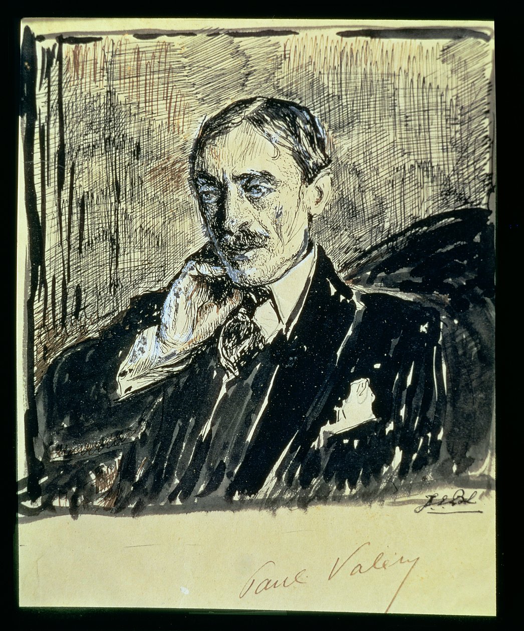 Paul Ambroise Valery francia író (1871-1945) portréja (tintával papíron) alkotó: Jacques Emile Blanche