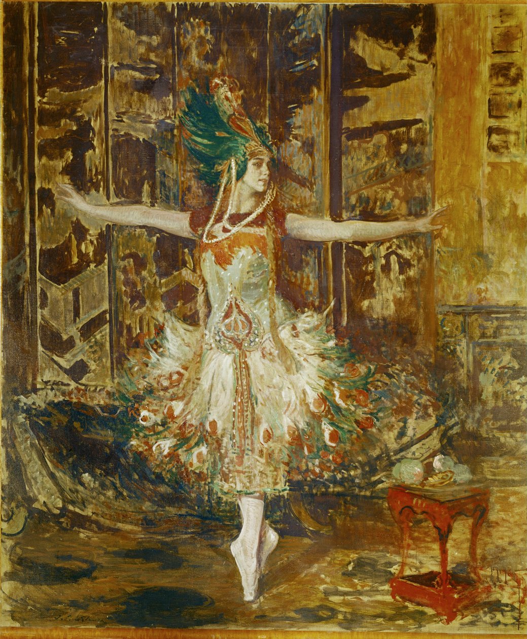 Tamara Karsavina táncol Igor Stravinsky A tűzmadár című balettjében ... alkotó: Jacques Emile Blanche