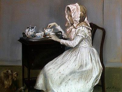 Tea-time (pasztell papíron) alkotó: Jacques Emile Blanche