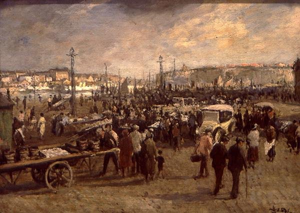 The Fish Sale (olaj, vászon) alkotó: Jacques-Emile Blanche