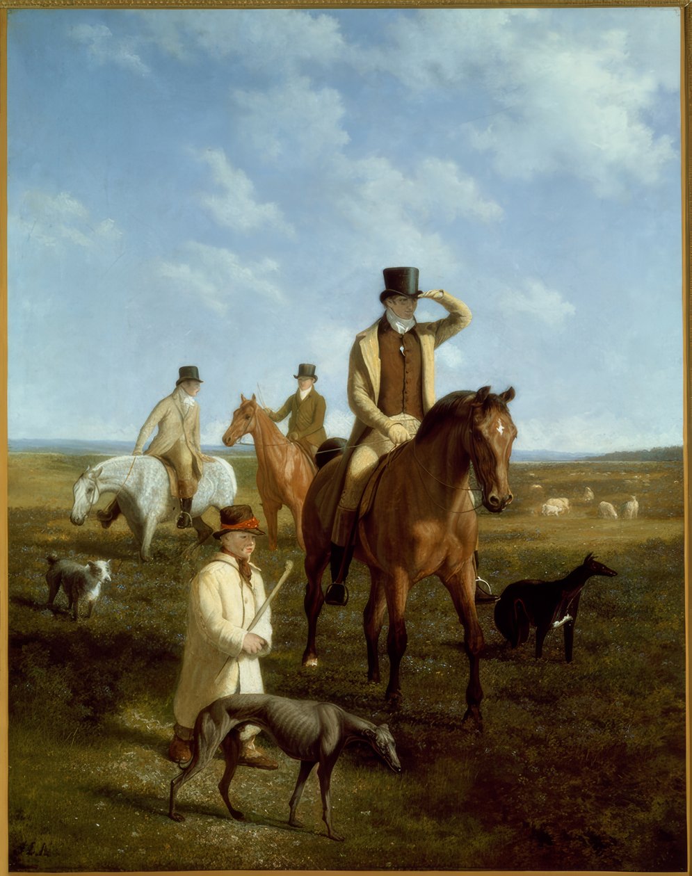 Lord Rivers és barátai portréja alkotó: Jacques-Laurent Agasse