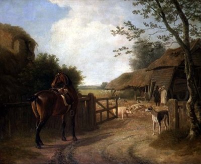 Daniel Beale az edmontoni farmján kedvenc lovával alkotó: Jacques Laurent Agasse