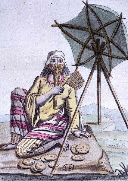 Arab nő a sivatagból, kenyeret árul, az „Encyclopedie des Voyages”-ből, Labrousse metszetével alkotó: Jacques (after) Grasset de Saint Sauveur