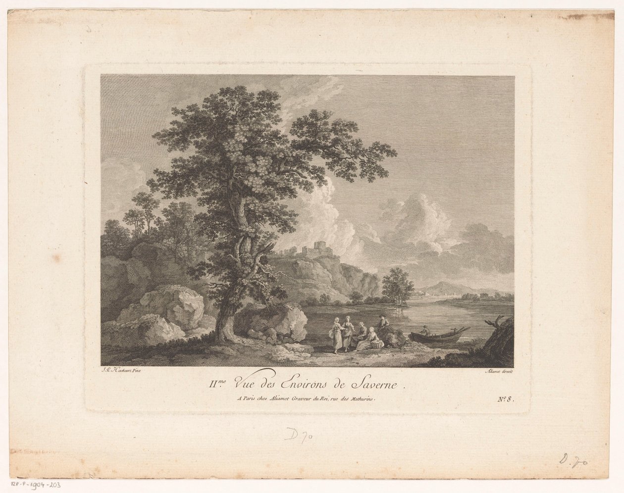 Táj Saverne közelében IIme vue des environs de Saverne (cím a tárgyon) alkotó: Jacques Aliamet (possibly)