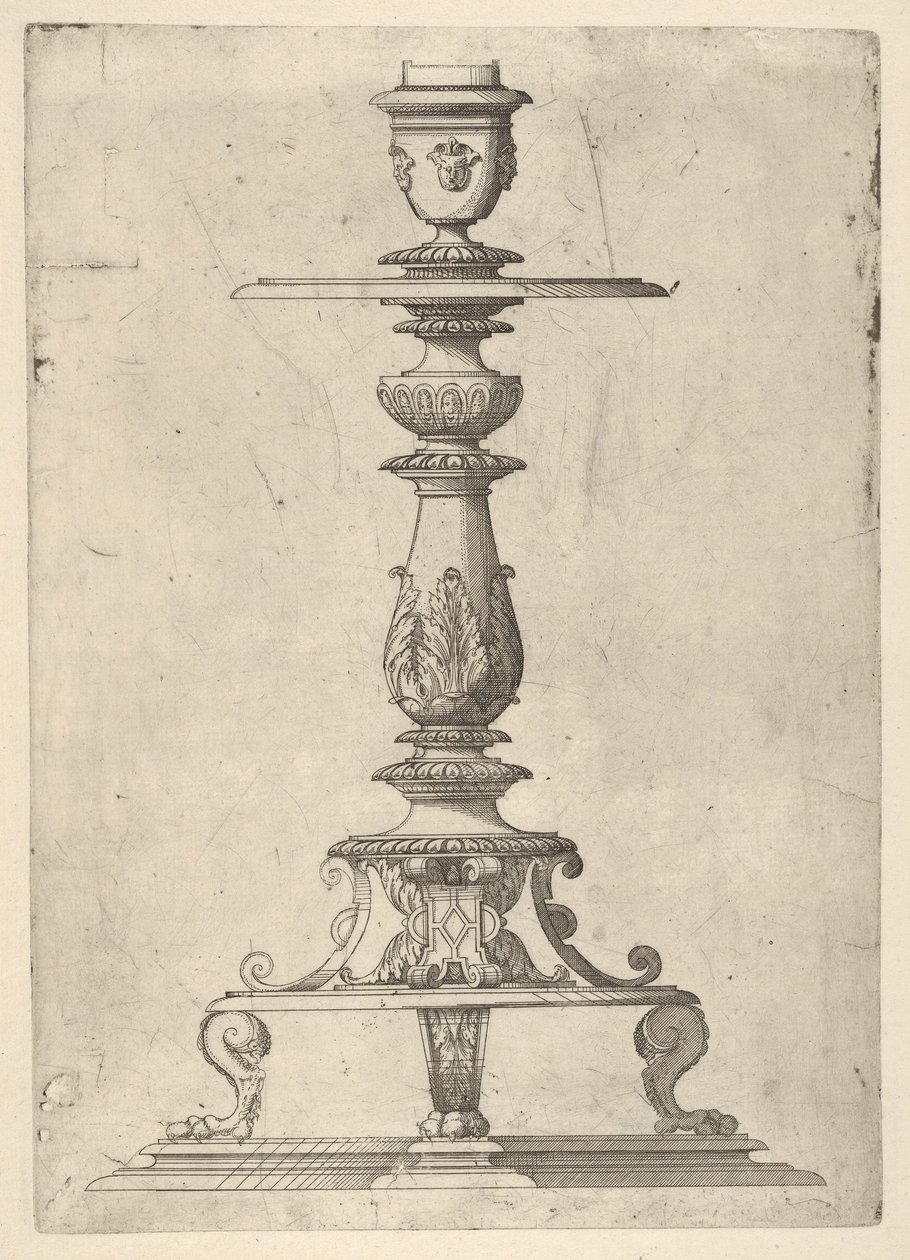Gyertyatartó terv, 1548-49. alkotó: Jacques Androuet Du Cerceau