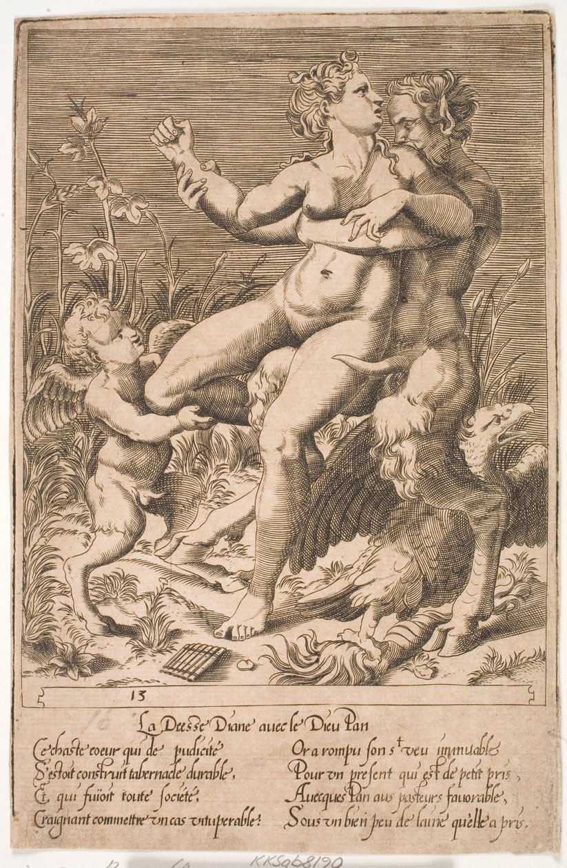 Diana és Pan alkotó: Jacques Androuet Ducerceau d.Æ.