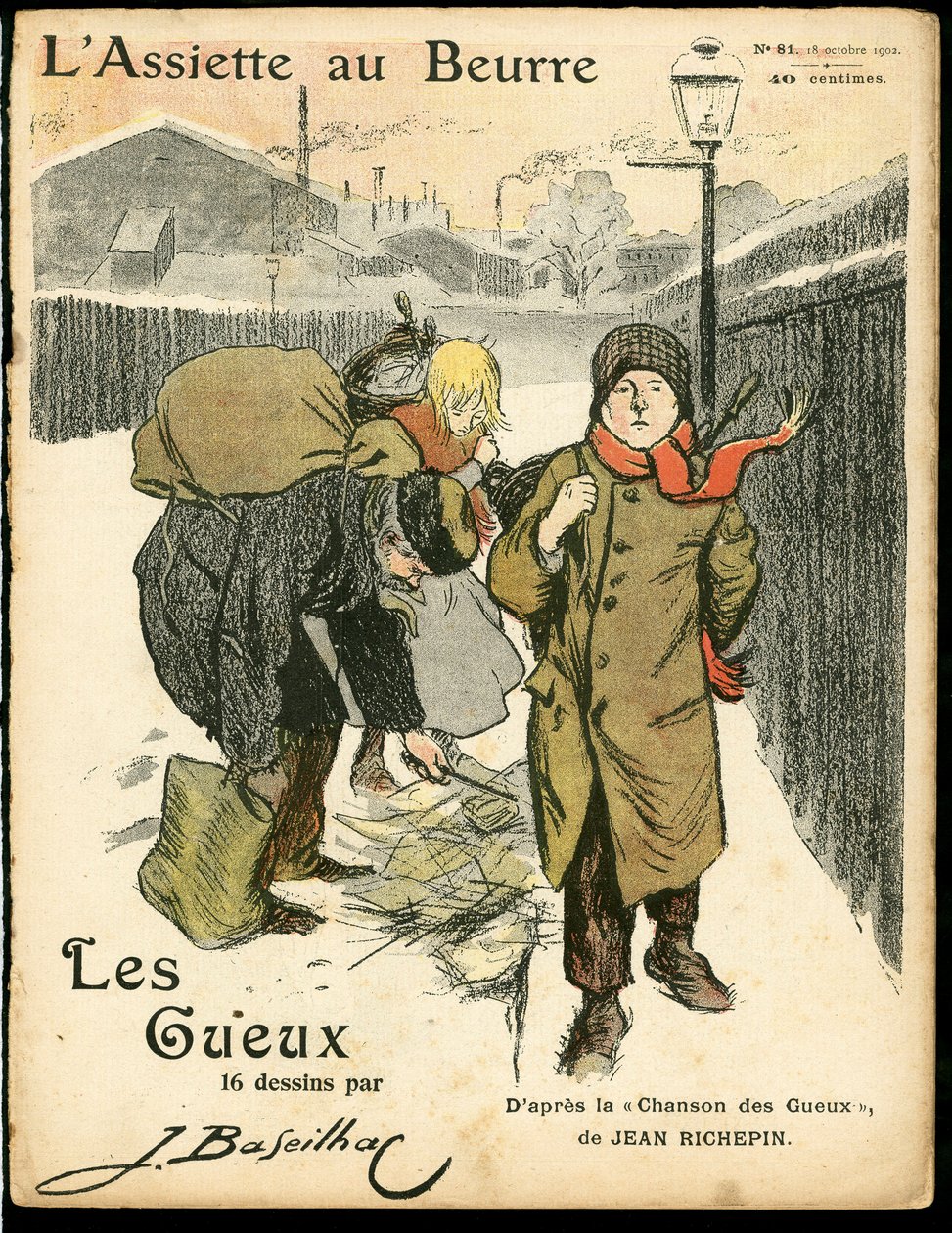 A „” „L’Assiette au Beurre”” címlapja, Színes szatirikus alkotó: Jacques Baseilhac
