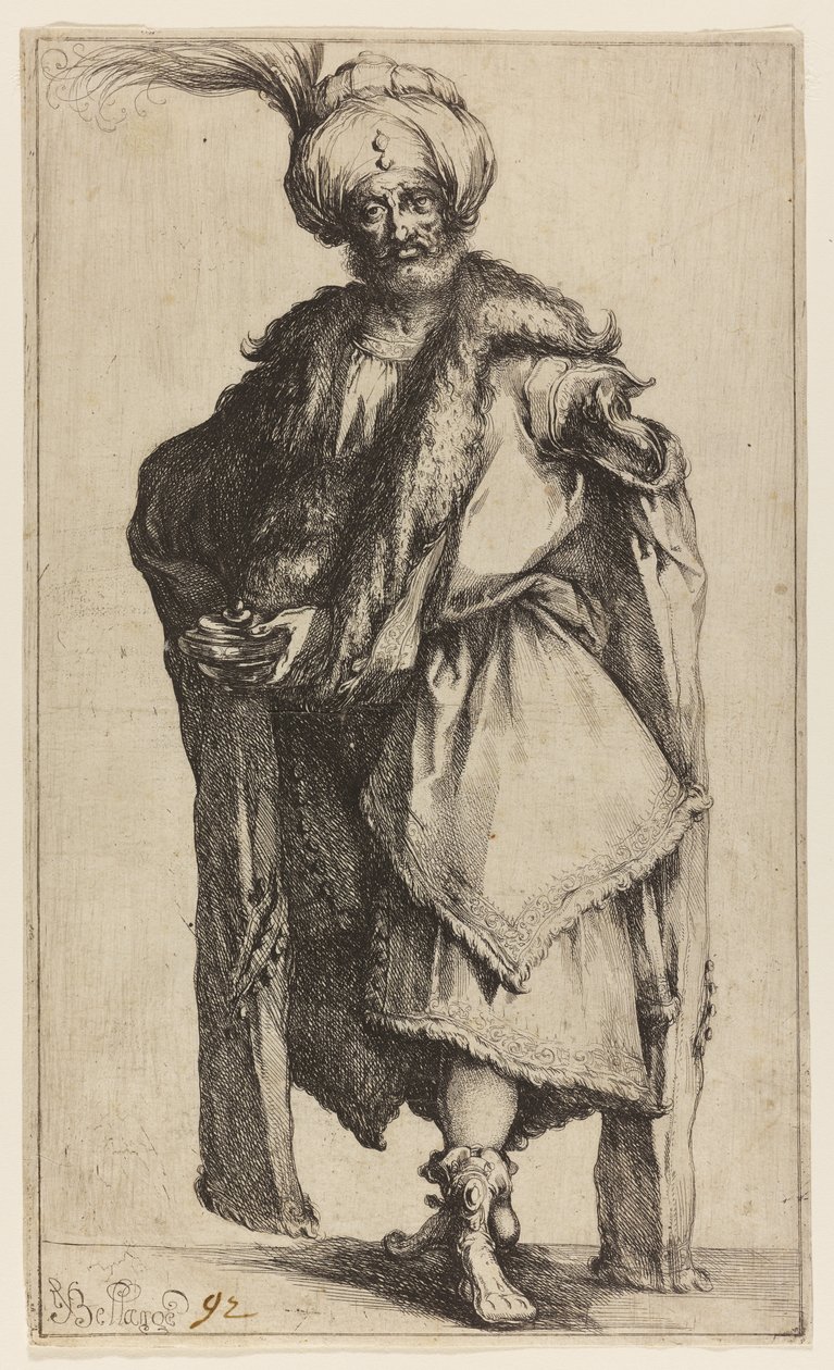 Caspar, Tarsus királya, 1610 körül (rézkarc papírra) alkotó: Jacques Bellange