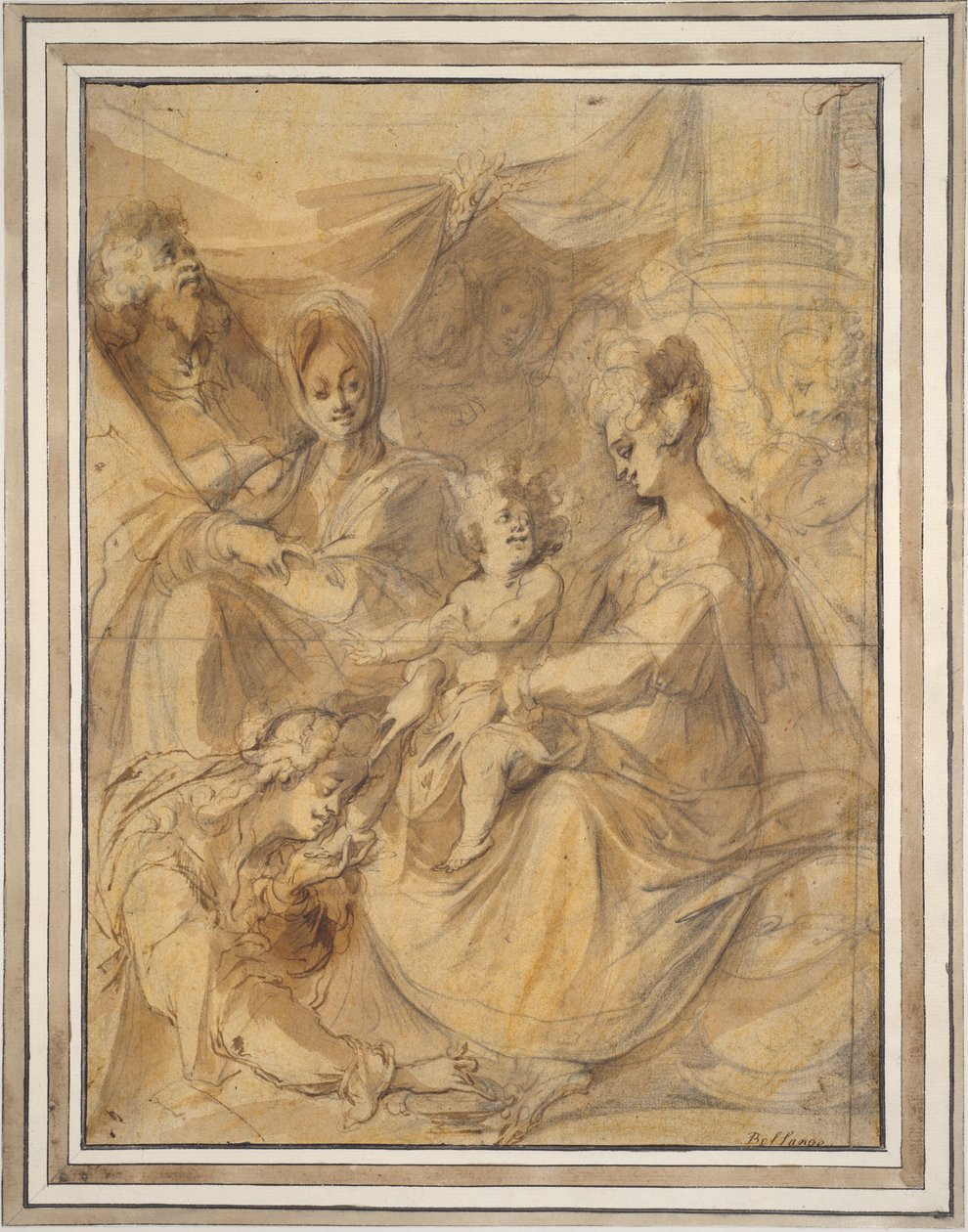 Szent család Szent Annával és Mária Magdolnával alkotó: Jacques Bellange