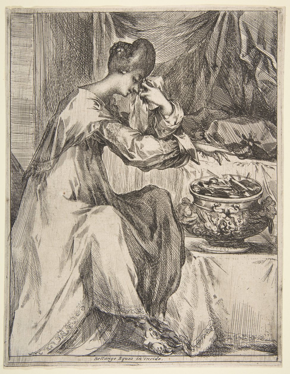 Portia öngyilkossága, 1612-16. alkotó: Jacques Bellange