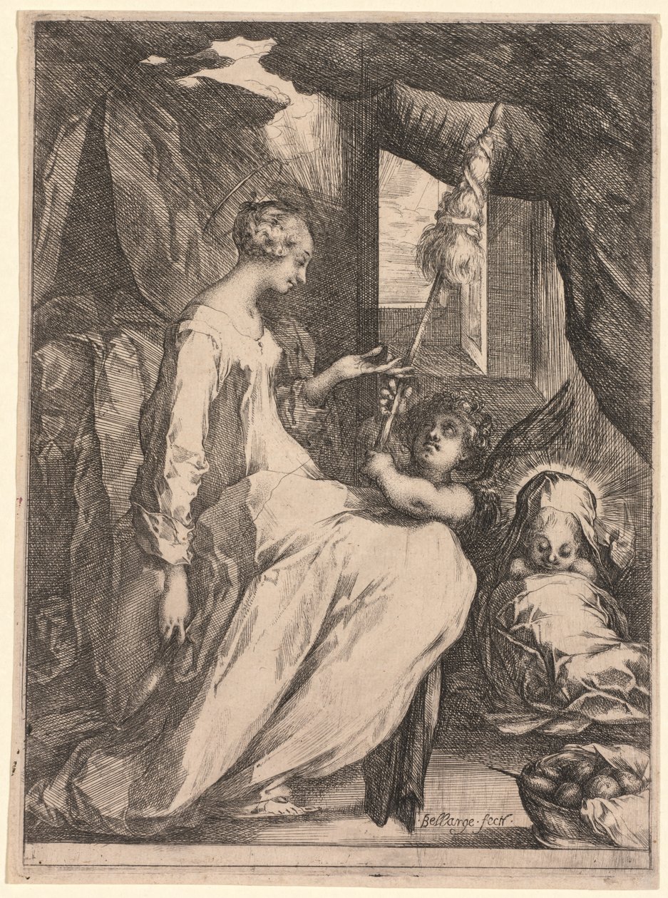 A Szűzanya és a Gyermek szárral és egy angyallal, c. 1611-1613. alkotó: Jacques Bellange