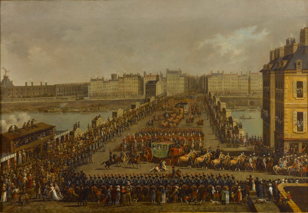 A császári körmenet a koronázási szertartás felé 1804. dec. 2-án. alkotó: Jacques Bertaux