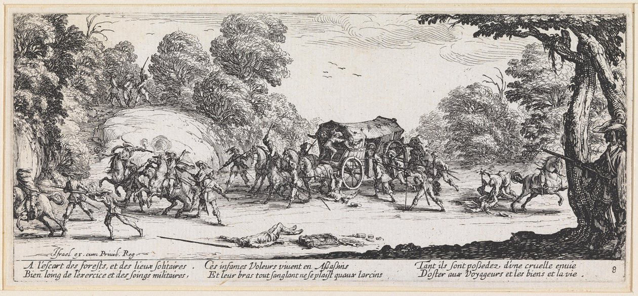 Támadás egy utazóautó ellen alkotó: Jacques Callot