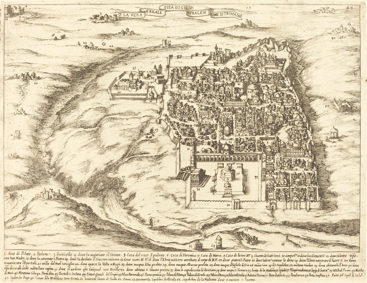 Légifelvételek Jeruzsálem városáról alkotó: Jacques Callot