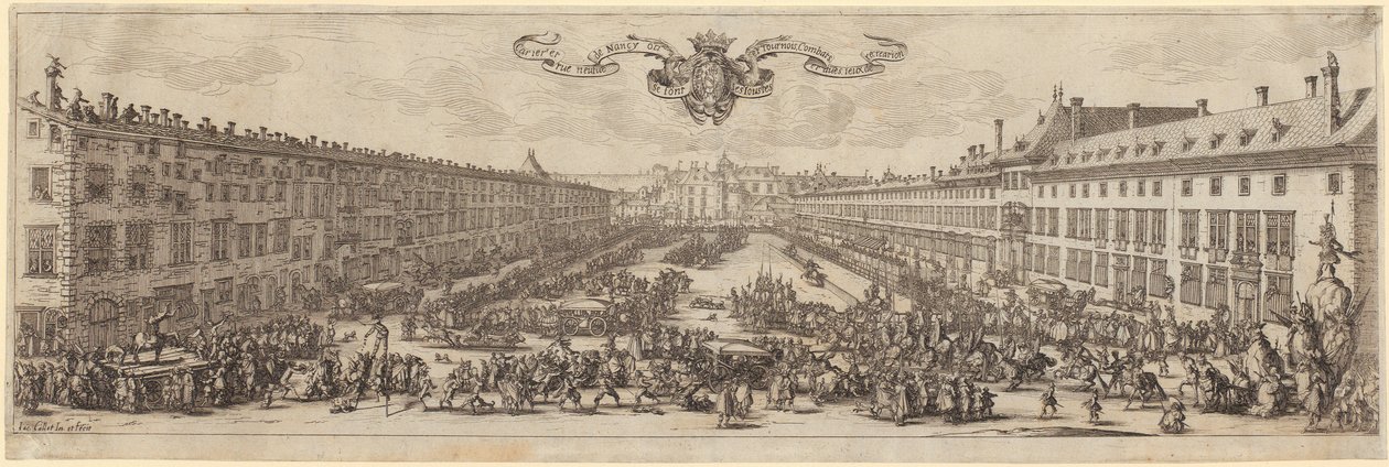 Kilátás a Rue Neuve utcára Nancynál alkotó: Jacques Callot