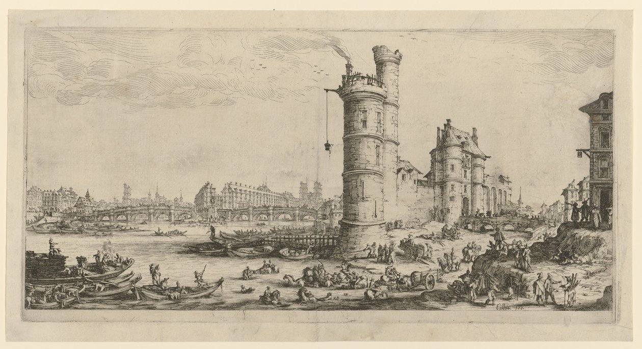 A Pont-Neuf kilátása, a „Két nagyszerű párizsi kilátás” című sorozat egyik lapja alkotó: Jacques Callot