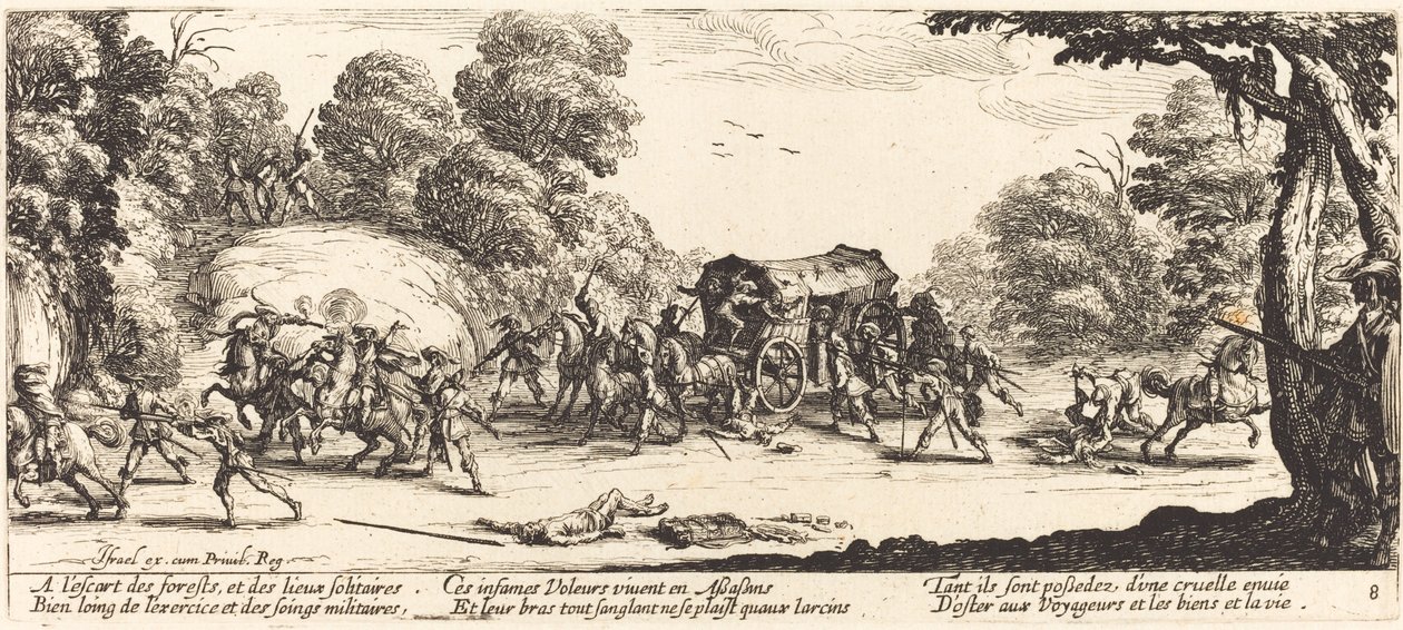 Támadás egy edző ellen alkotó: Jacques Callot
