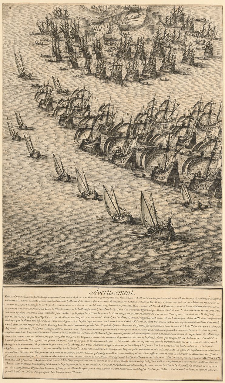 Részlet a „Szent Márton erődjének ostroma az Île de Ré-szigeten” című műből alkotó: Jacques Callot