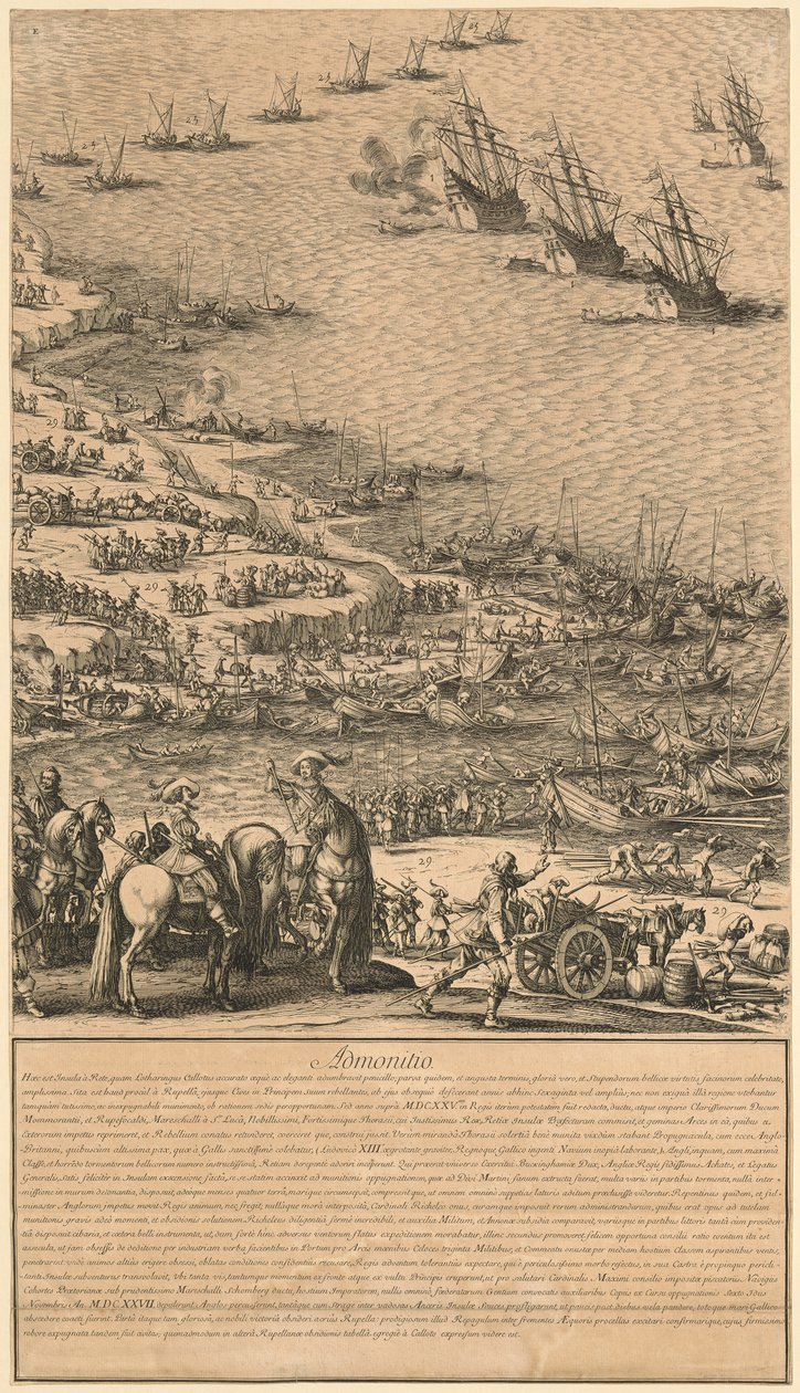 Részlet „A Saint-Martin-i fellegvár ostroma az Île de Ré szigetén” című műből alkotó: Jacques Callot