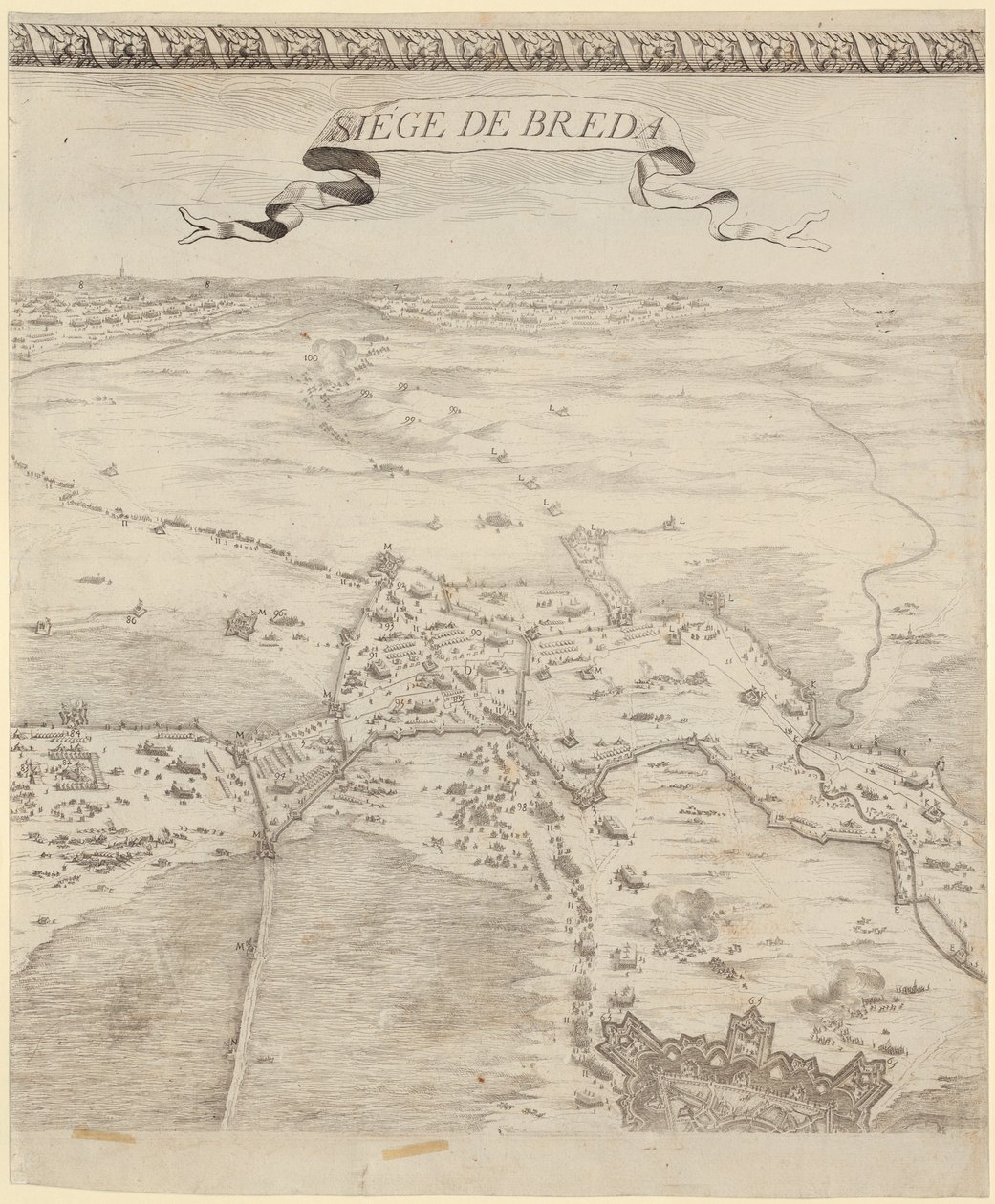 Részlet a „Bredai csata” című műből alkotó: Jacques Callot