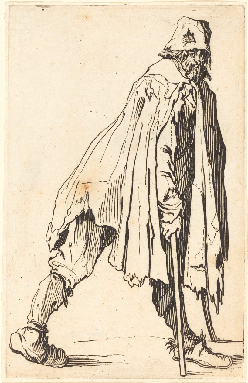 Koldus mankóval és sapkával alkotó: Jacques Callot