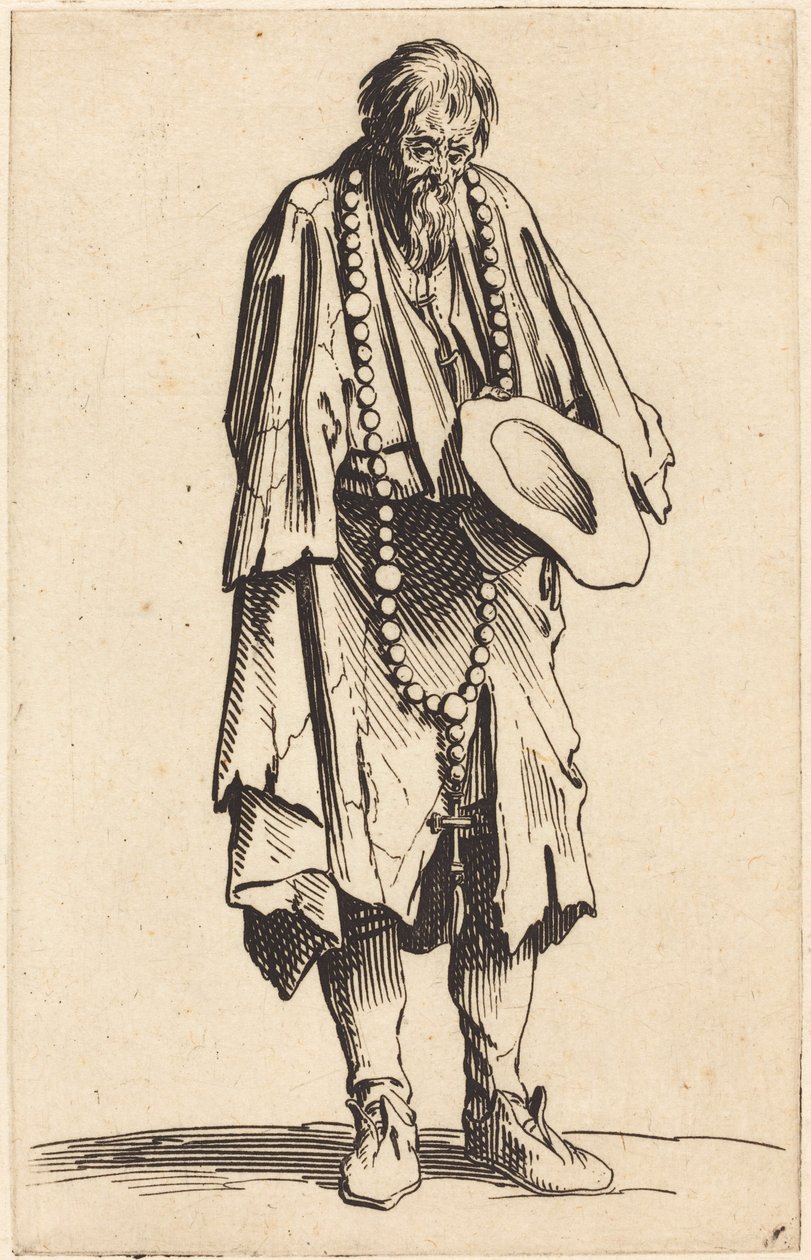Koldus rózsafüzérrel alkotó: Jacques Callot