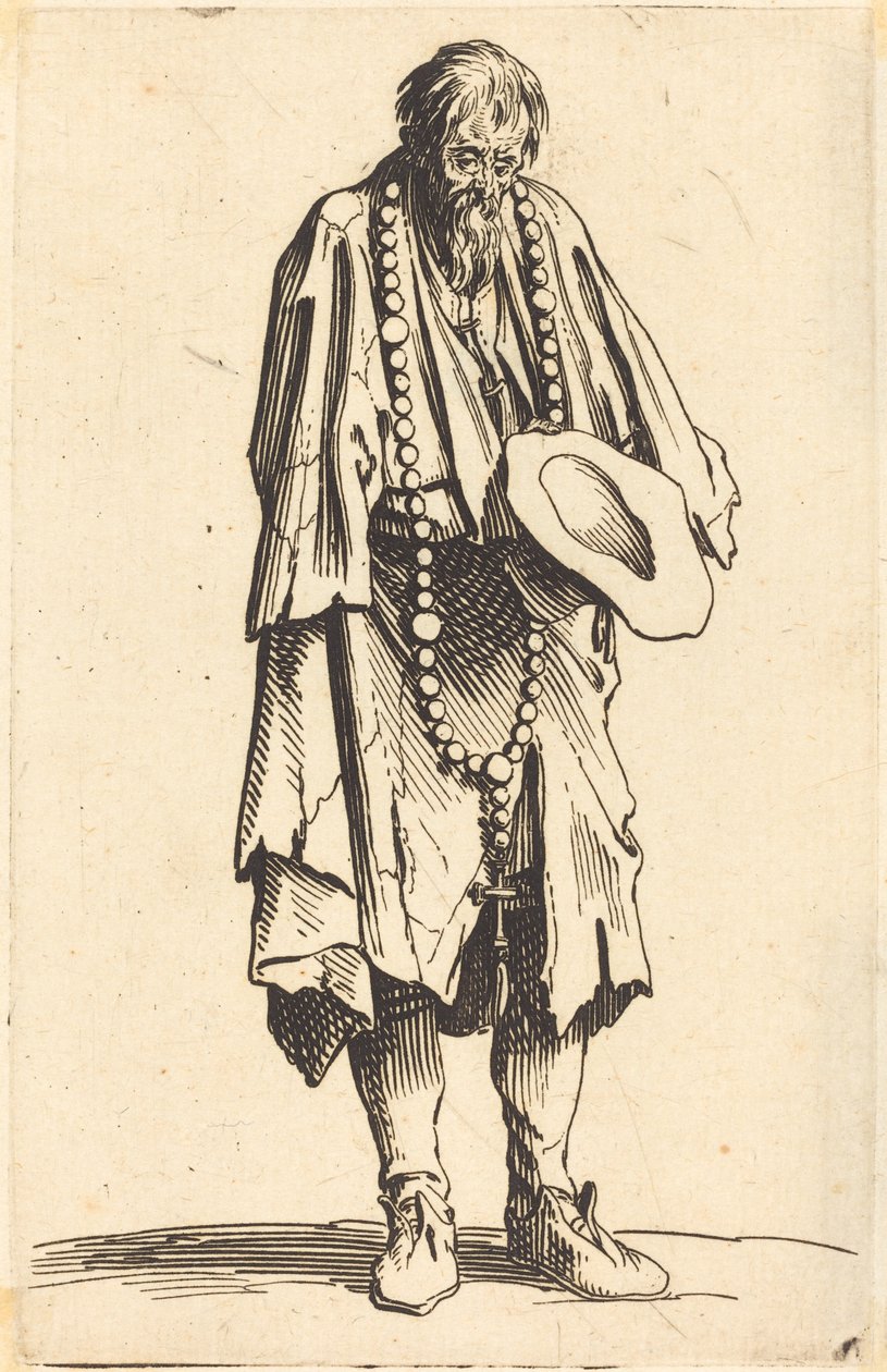 Koldus rózsafüzérrel alkotó: Jacques Callot