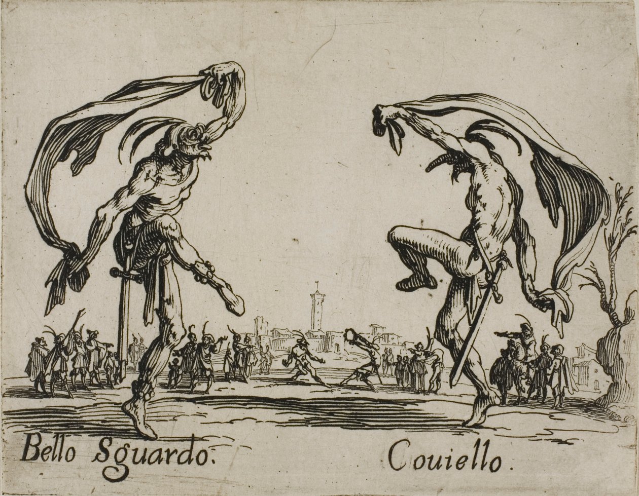 Bello Sguardo - Coviello, 18. tányér a Balli di Sfessania-tól alkotó: Jacques Callot