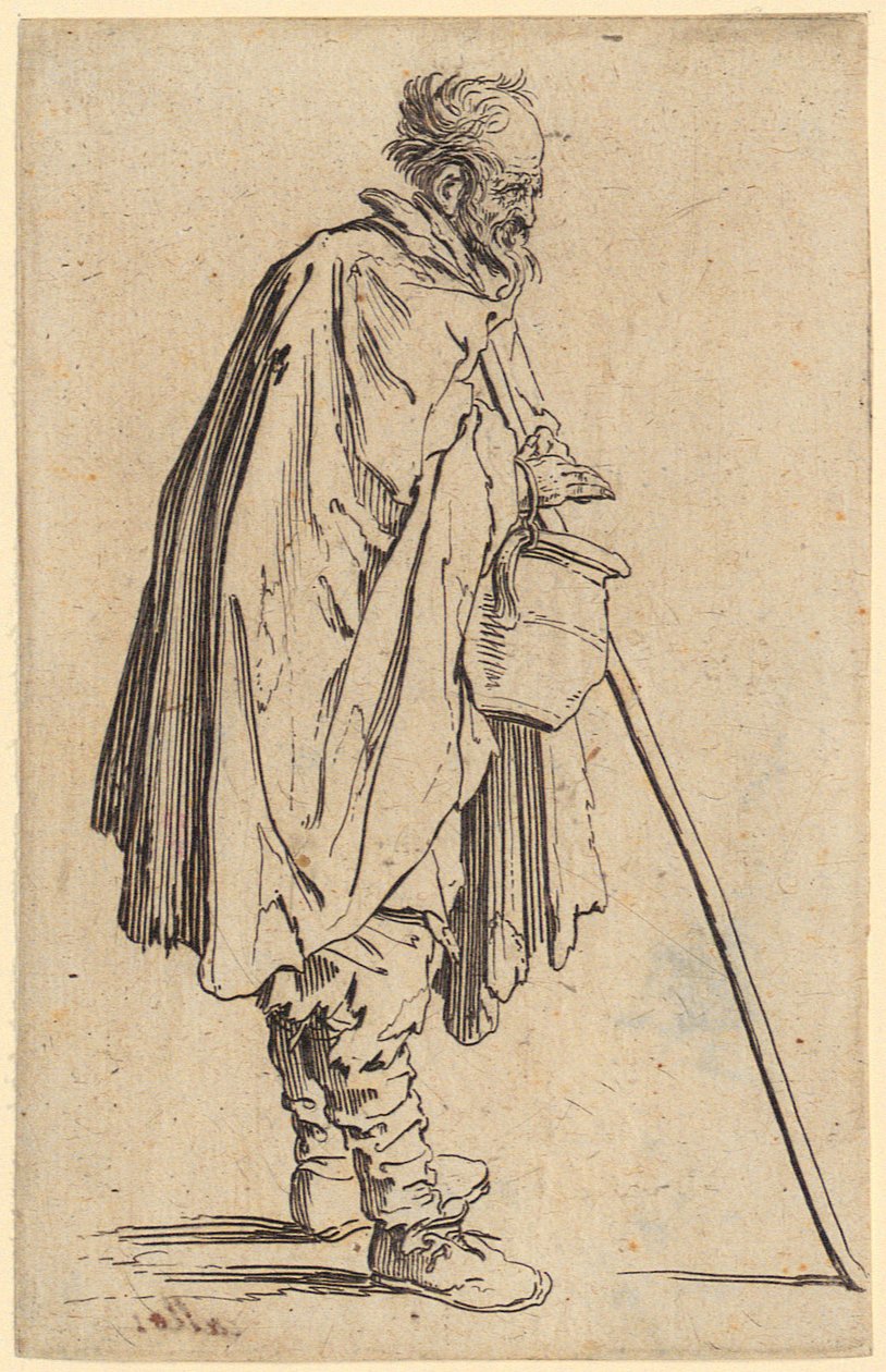 Koldus korsóval, „A koldusok” sorozat 6. lapja alkotó: Jacques Callot