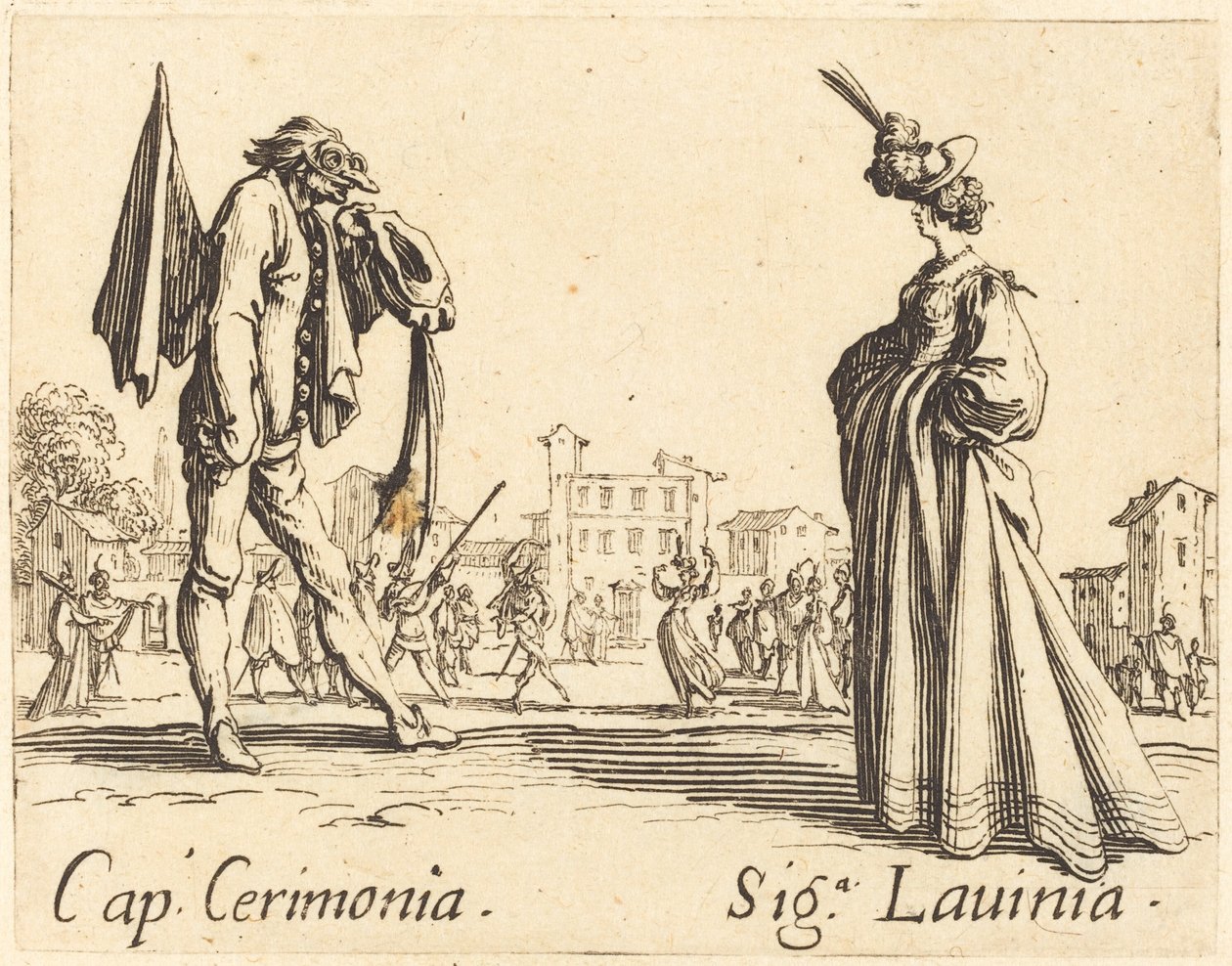 Sapka. Cerimonia és Siga. Lavinia, c. 1622. alkotó: Jacques Callot