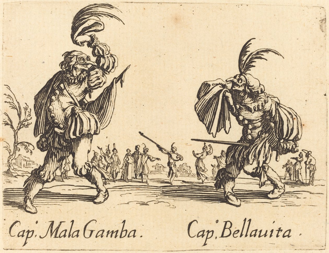 Cap. Mala Gamba és Cap. Bellavita alkotó: Jacques Callot