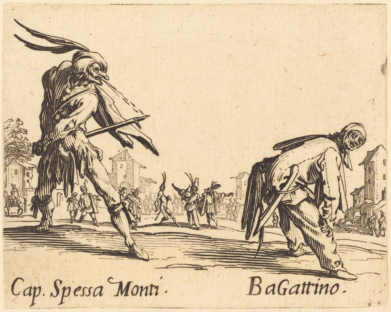 Spessa Monti kapitány és Bagattino alkotó: Jacques Callot