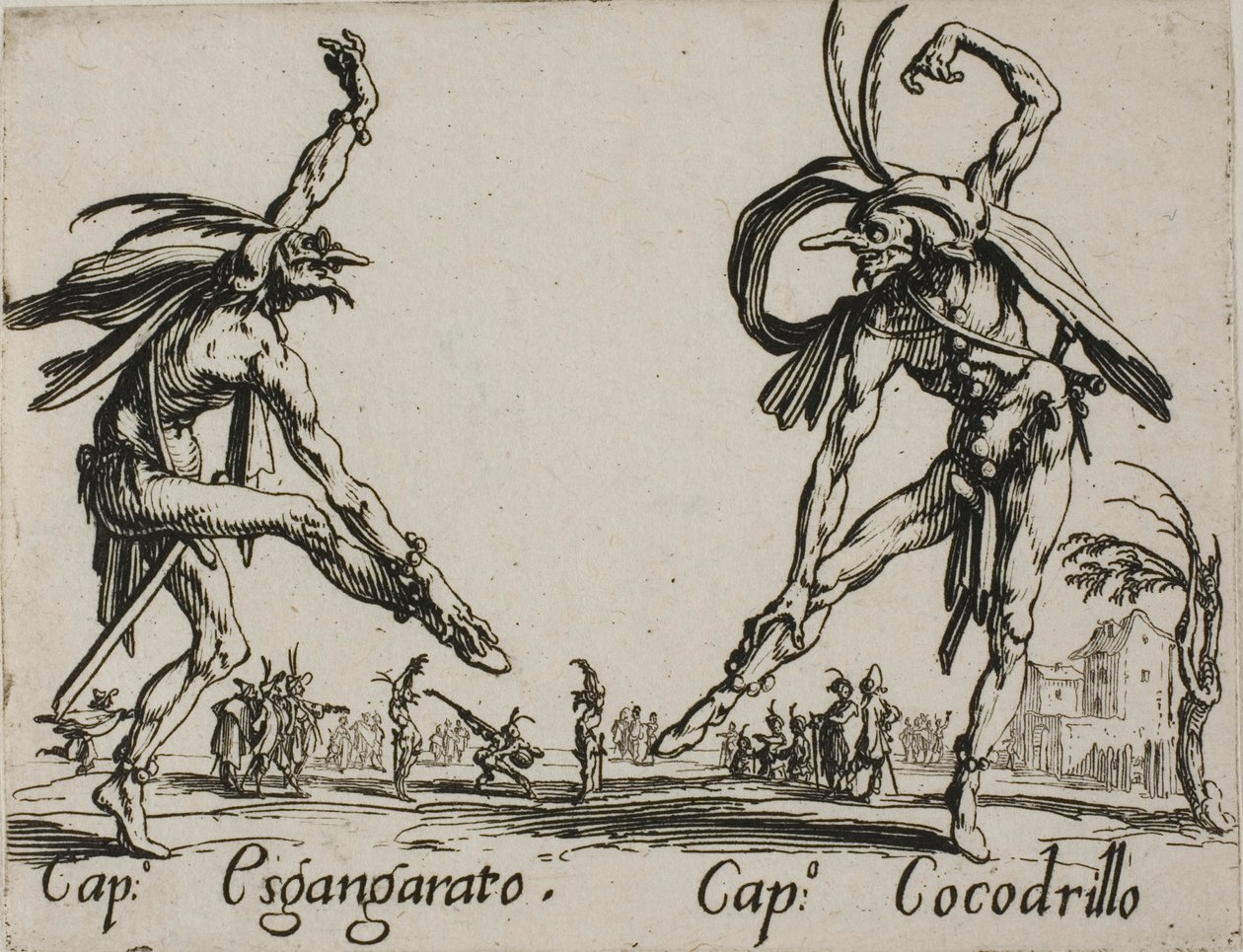 Esgangarato kapitány - Cocodrillo kapitány, 14. lemez a Balli di Sfessania-tól alkotó: Jacques Callot
