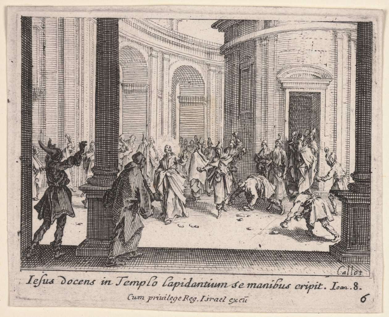 Krisztust megkövezték a templomból alkotó: Jacques Callot