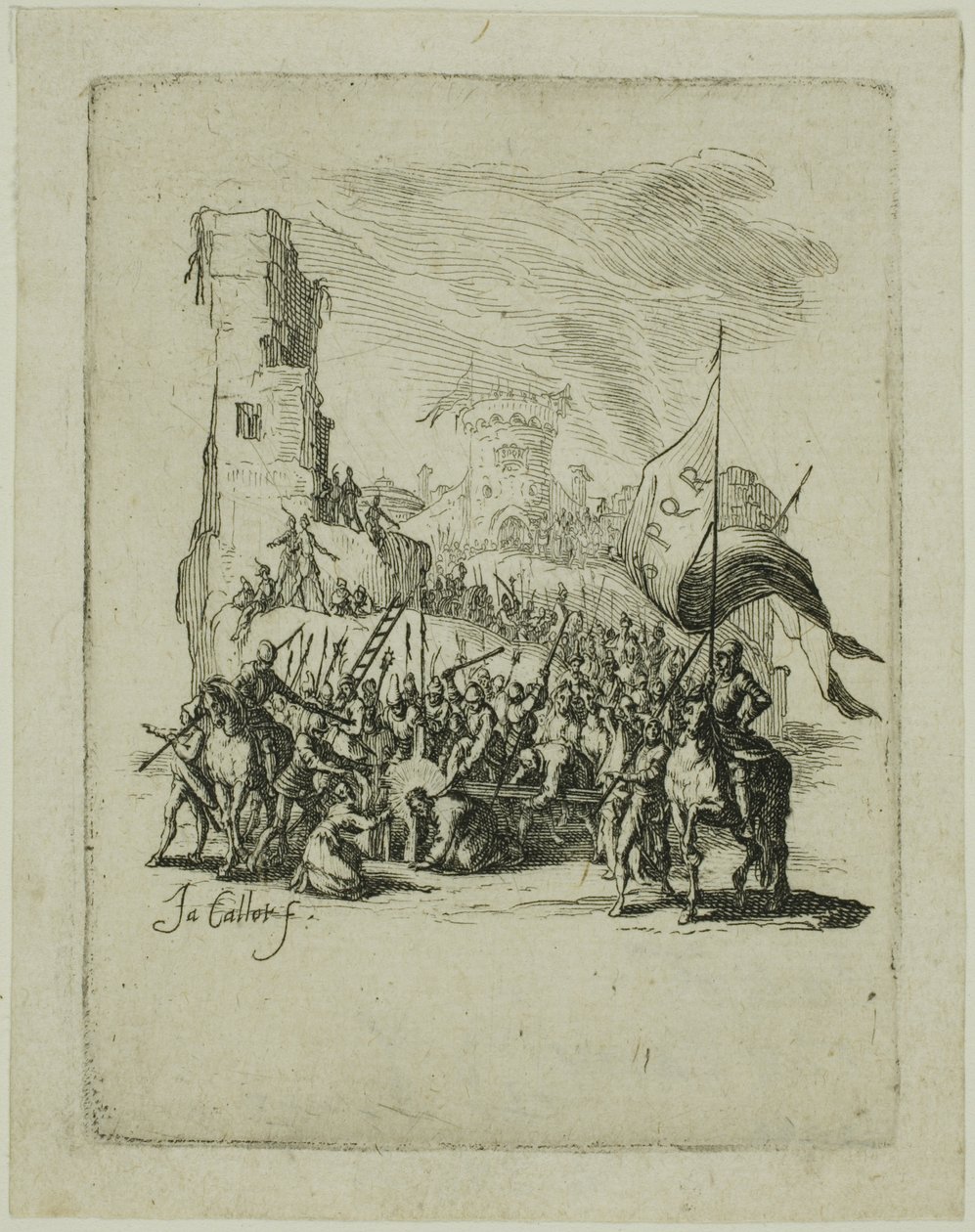 Krisztus a keresztet viszi, A kis passióból alkotó: Jacques Callot