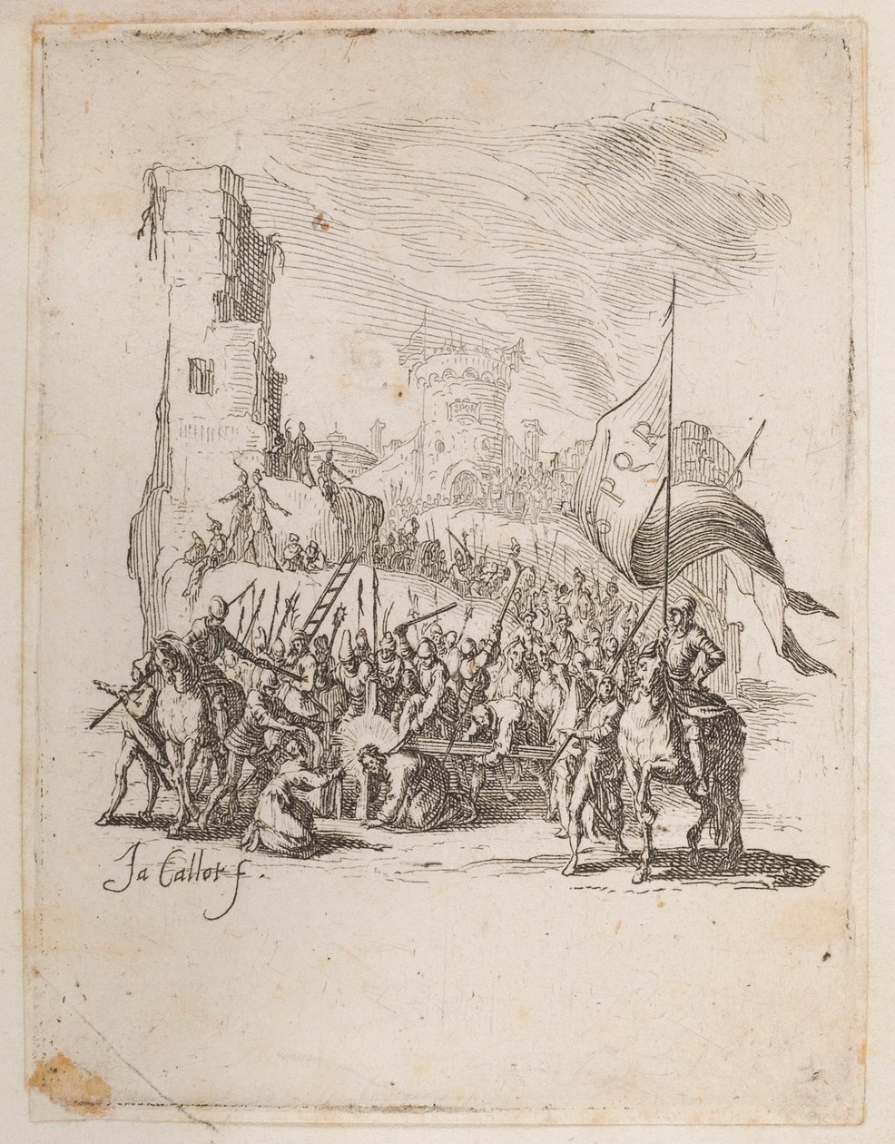 A keresztet hordozó Krisztus, sz. 10/11 a La Petite Passionból alkotó: Jacques Callot