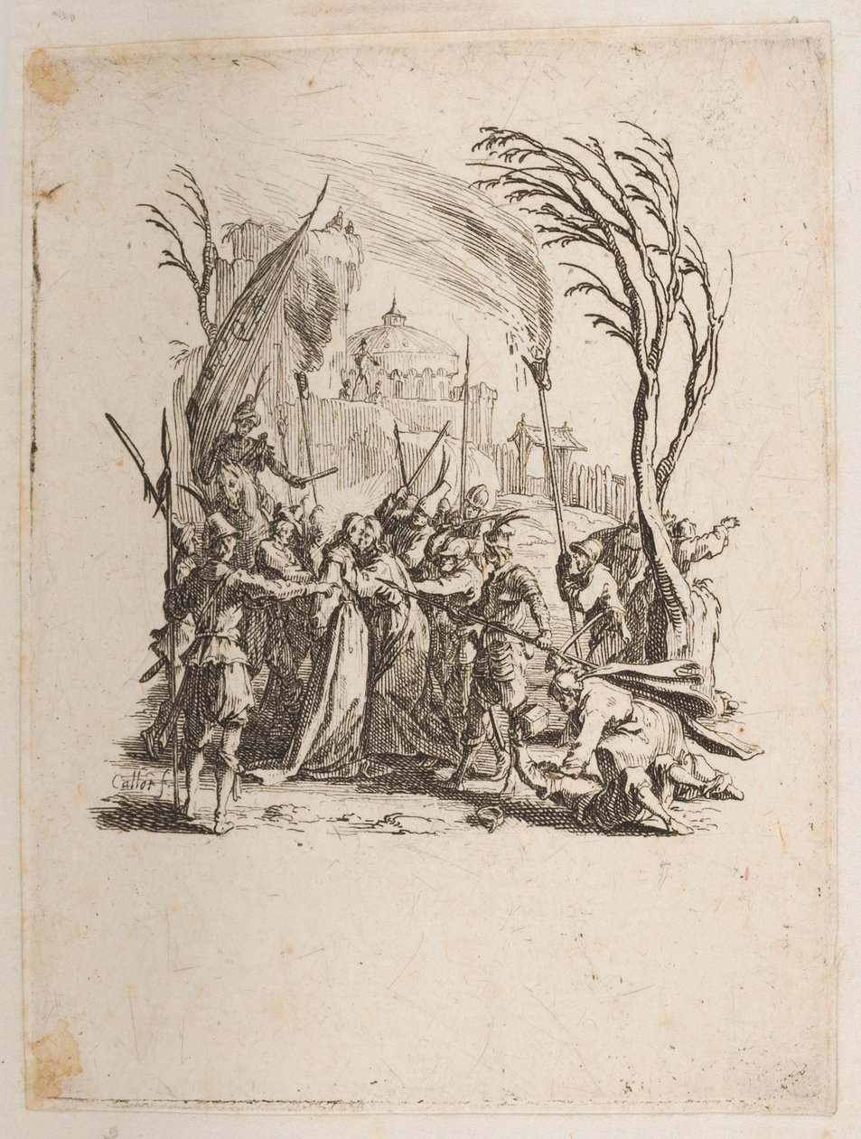 Krisztus a zsidóknak kiszolgáltatva, sz. 4/11 a La Petite Passionból alkotó: Jacques Callot