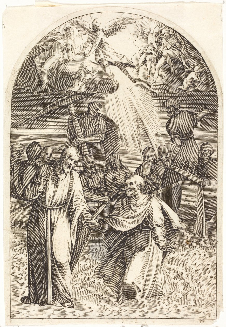 Krisztus a vízen jár [második metszet] alkotó: Jacques Callot