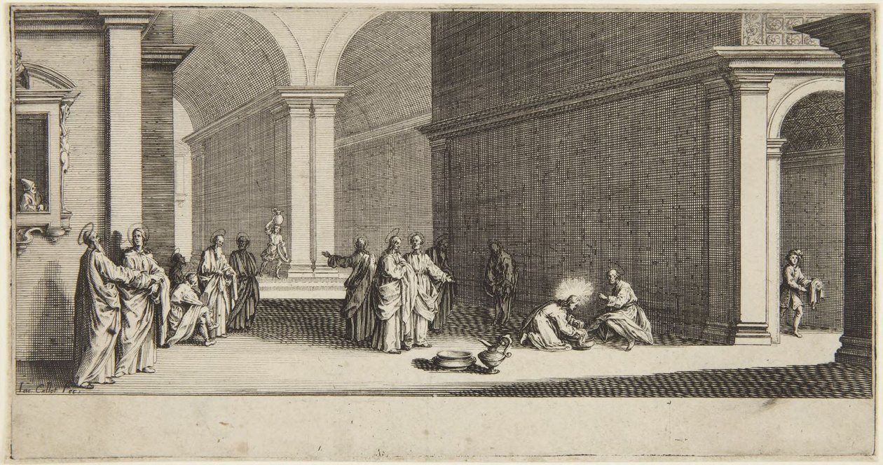 Krisztus megmossa az apostolok lábát alkotó: Jacques Callot
