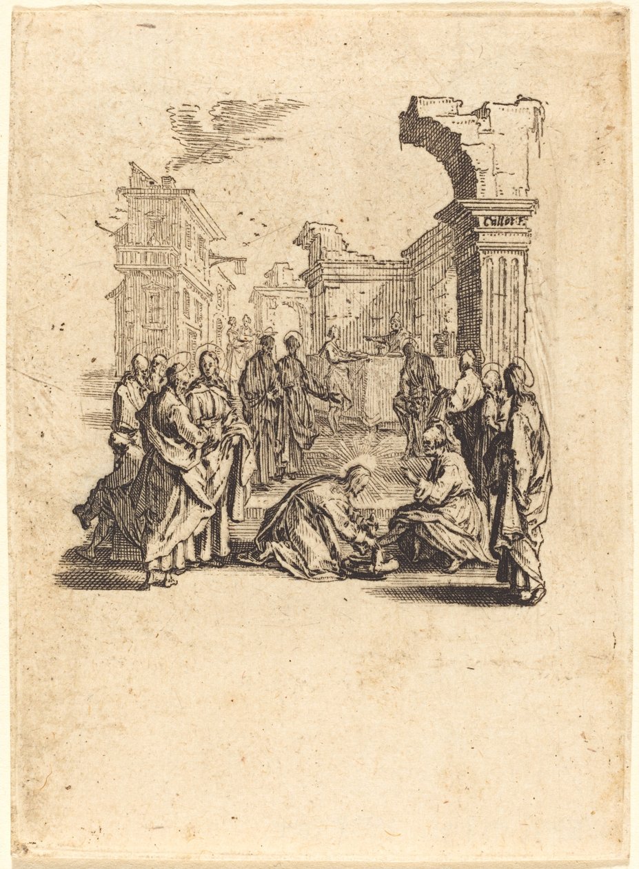 Krisztus, aki megmossa az apostolok lábát alkotó: Jacques Callot