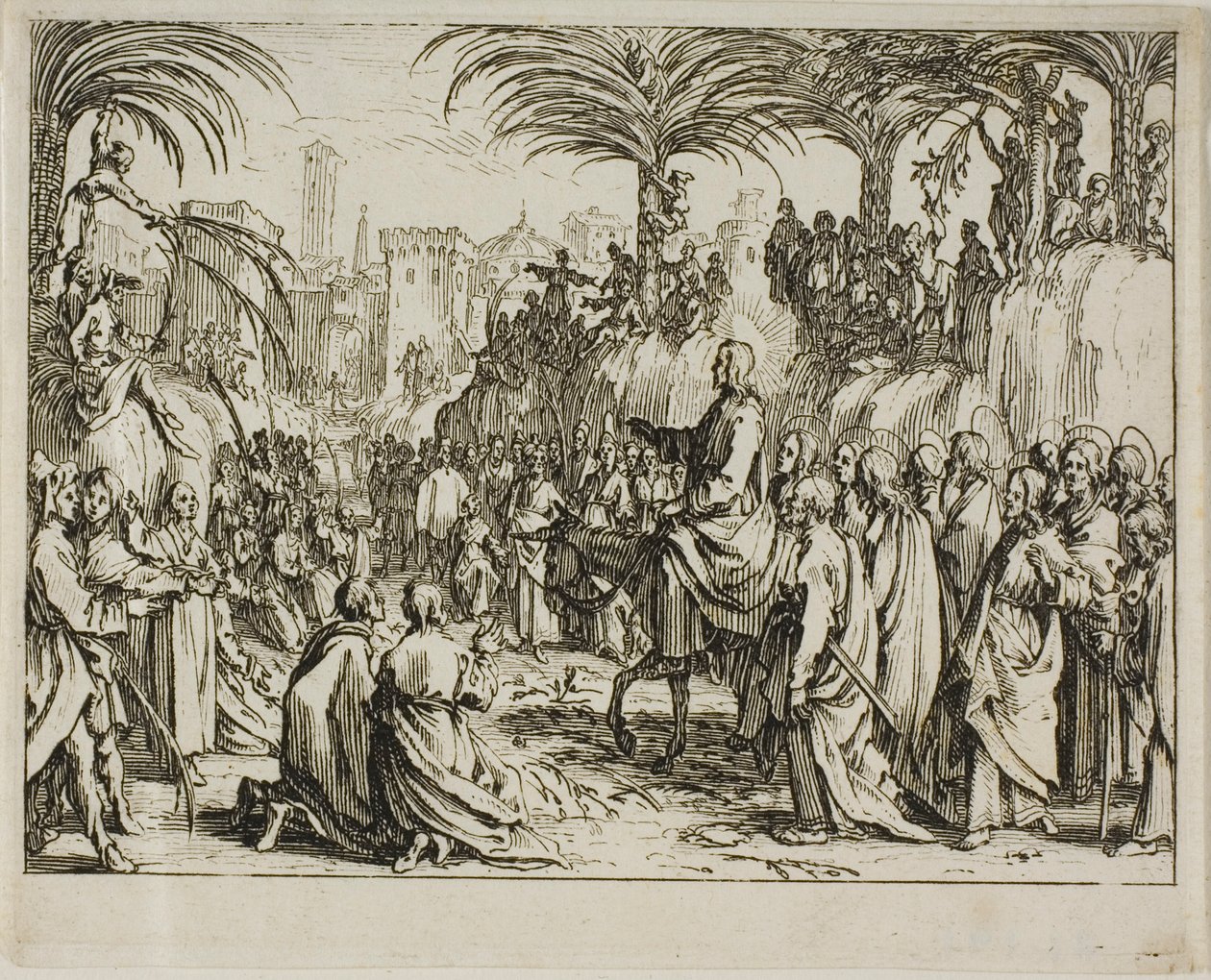 Krisztus bevonulása Jeruzsálembe, az Újszövetségből alkotó: Jacques Callot