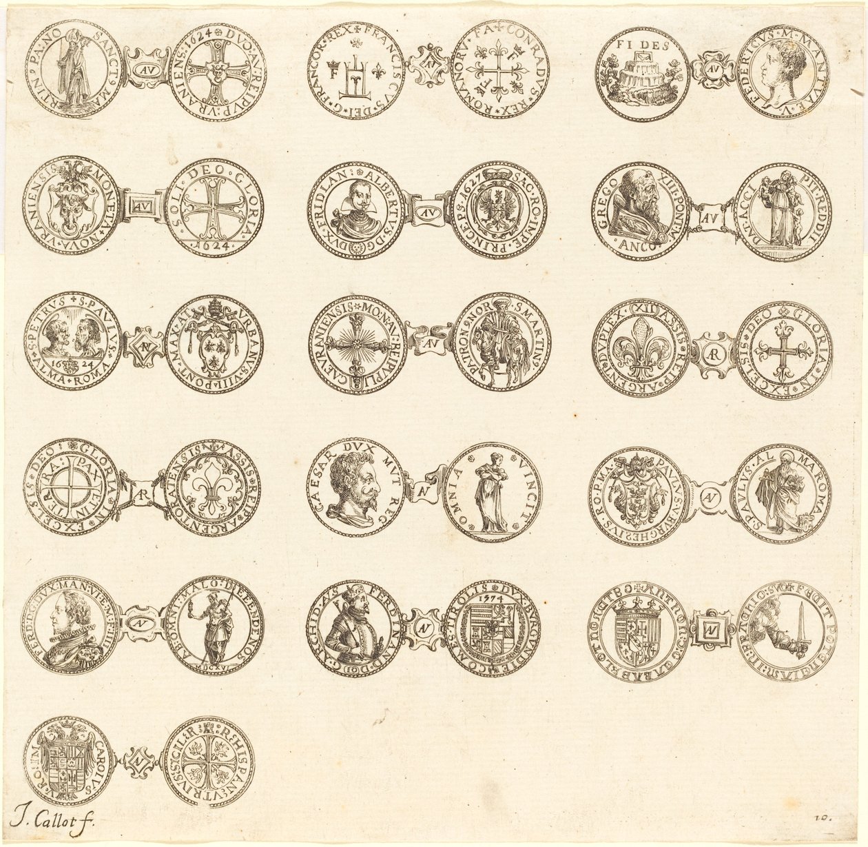 Érmék [10. tábla] alkotó: Jacques Callot